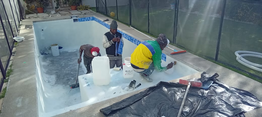 Pool renovation before and after